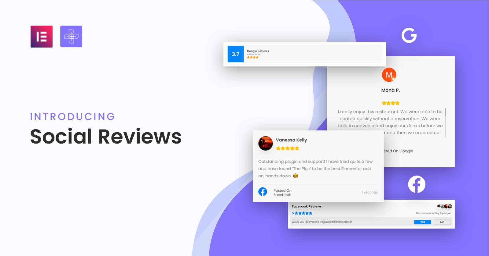 Facebook Reviews Badge widget for elementor | The Plus Addons for Elementor