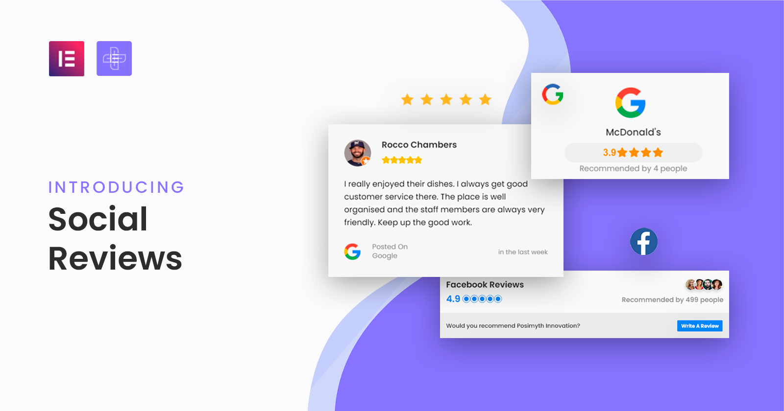 Facebook Reviews widget for elementor | The Plus Addons for Elementor