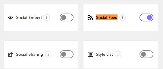 activate social feed widget