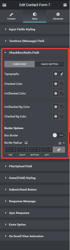 contact form7 checkbox style