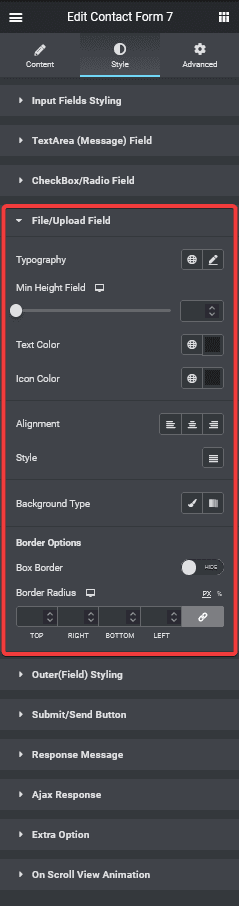 contact form7 file upload style