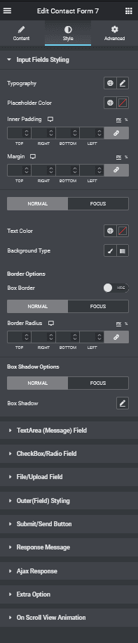 contact form7 input styling