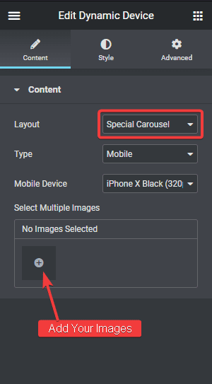 dynamic device carousel