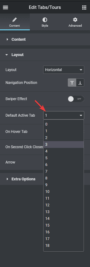 tabs active tabs