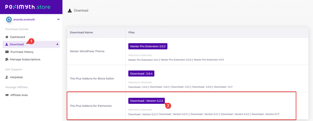 posimyth store download the plus addons elementor pro