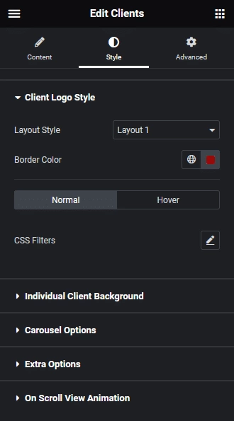 clients listing style