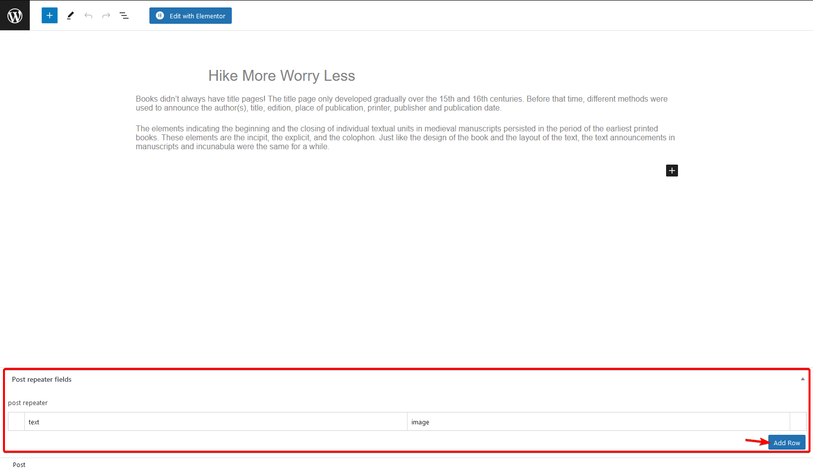 repeater custom field post