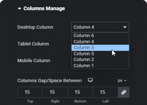 Responsive Column Manager