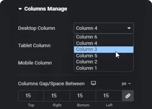 Responsive Column Manager