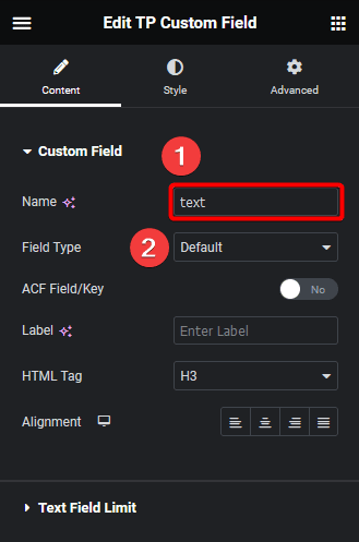 tp custom field