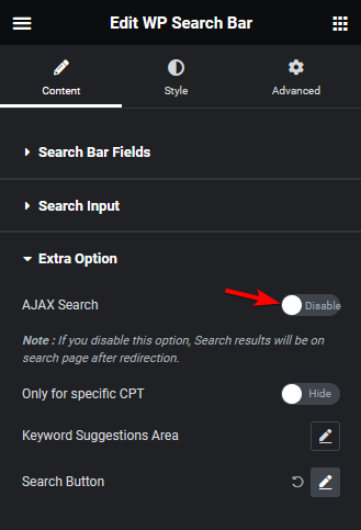 wp search bar ajax search