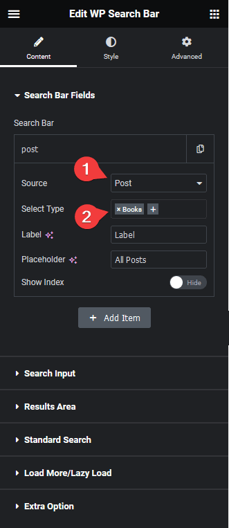 wp search bar post type custom post type