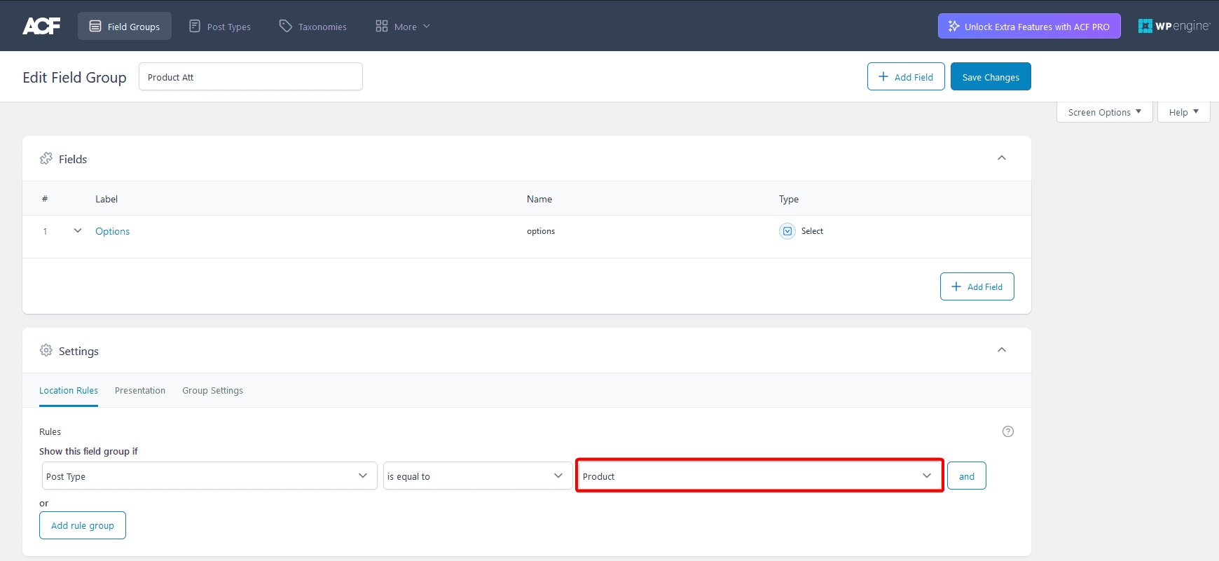 add custom fields product