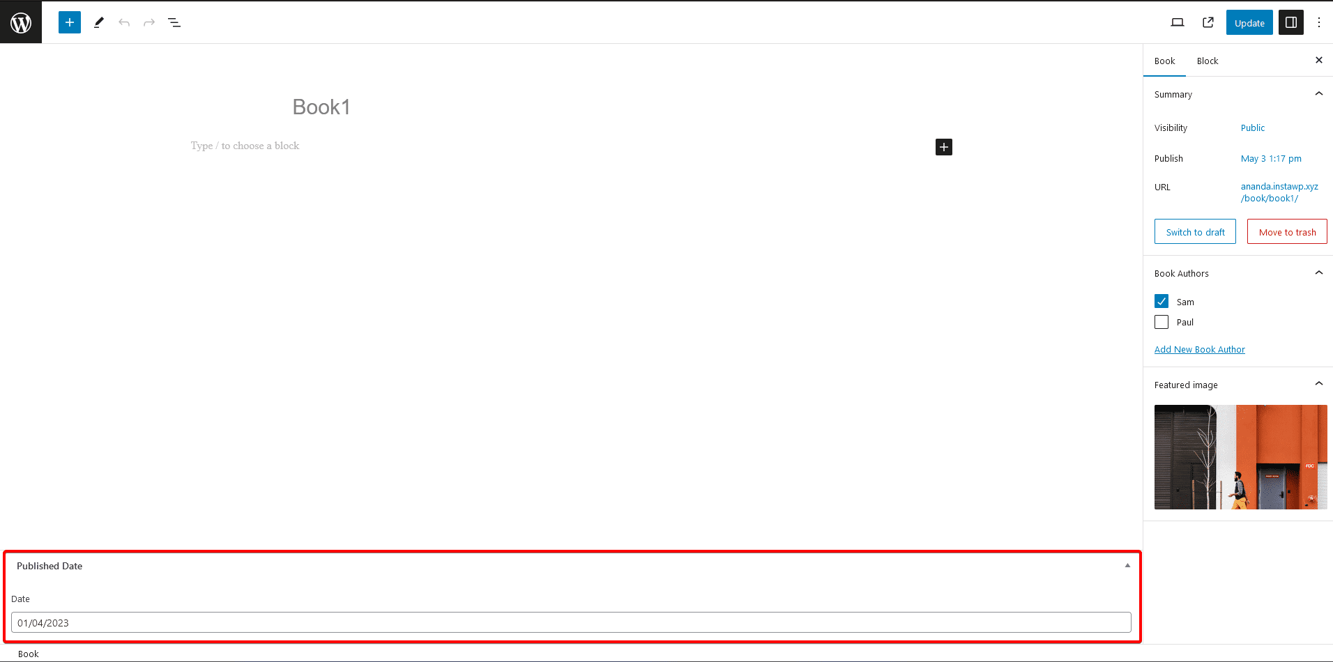 assign date value custom fields cpt