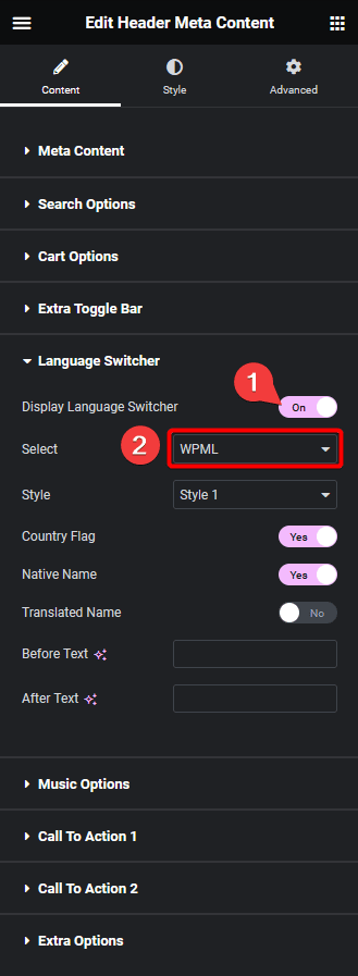 header meta content language switcher settings wpml