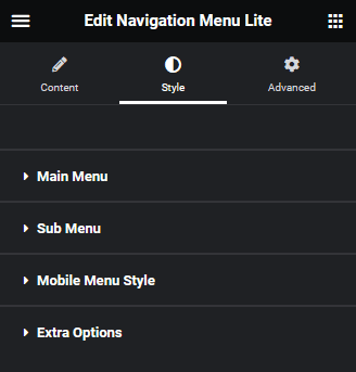 navigation menu lite style