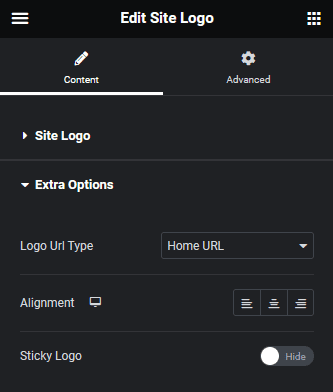 site logo extra options