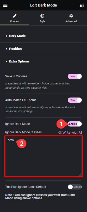 Dark More Ignore Dark Mode