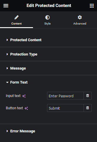 protected content form text