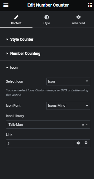 Icon Number counter