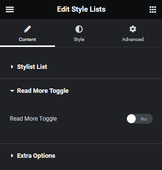 Style List Read More Toggle