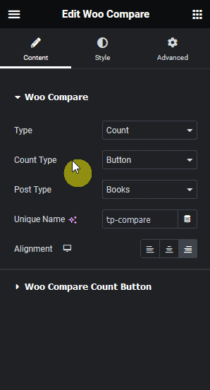 woo compare type count other post types